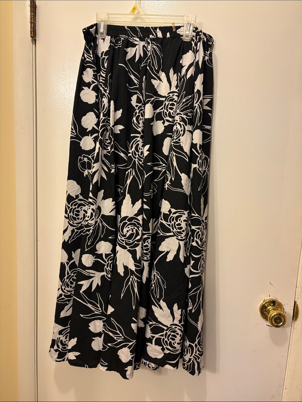 Magic Black & White Floral Maxi full circle skirt